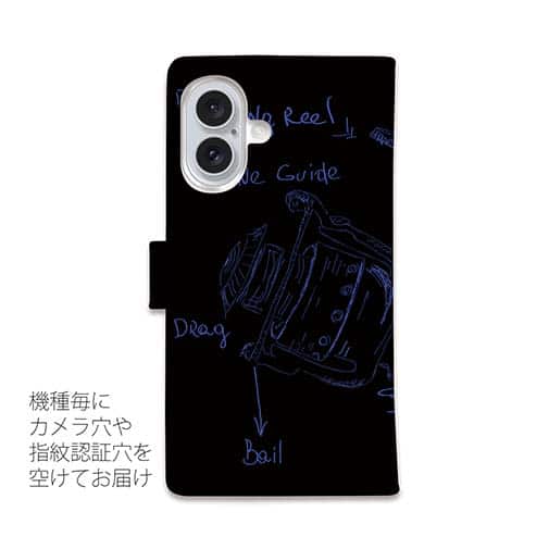 【手帳型】リールの解説　手書き風　ブラック