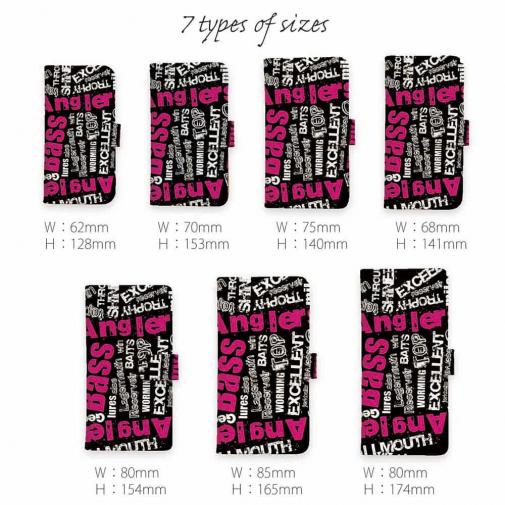 【手帳型】BASS テキストデザイン　ショッキングピンク