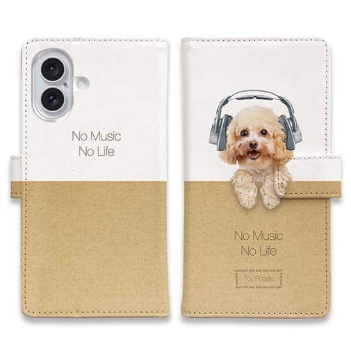 【手帳型】トイプードルだってNo Music No Life