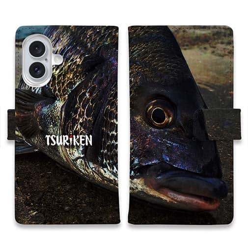 【手帳型】チヌ&釣研ロゴ