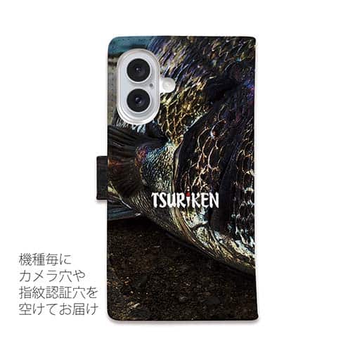 【手帳型】チヌ&釣研ロゴ