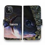 【手帳型】オナガと釣研ロゴ