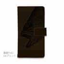 【手帳型】ブラックバス釣り　革風デザイン