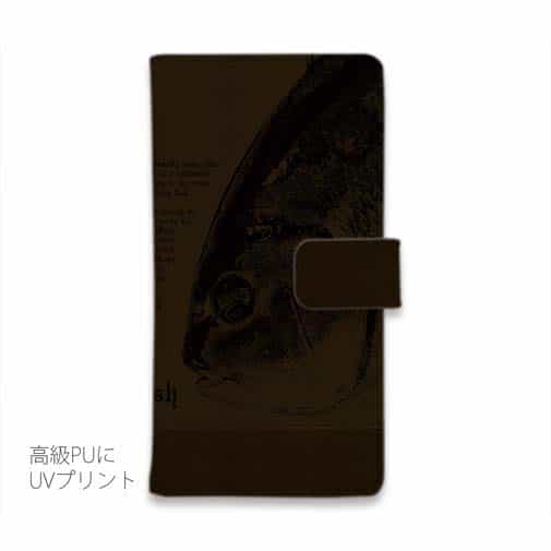 【手帳型】オナガ　革風デザイン