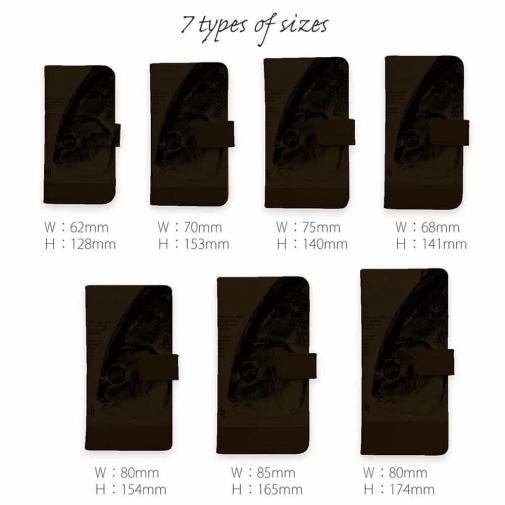 【手帳型】オナガ　革風デザイン