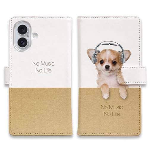 【手帳型】チワワだってNo Music No Life