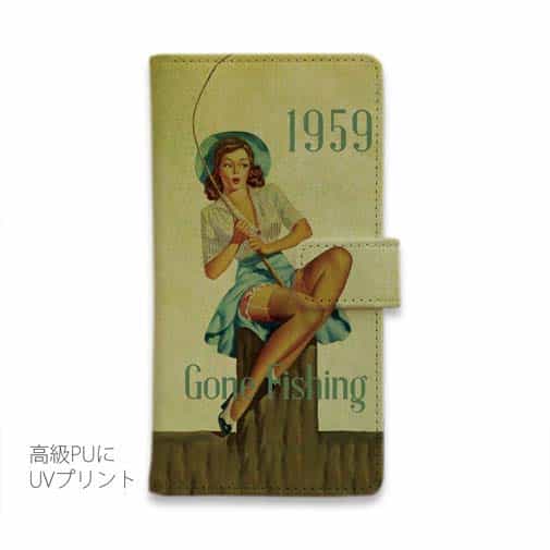 【手帳型】Gone Fishing ビンテージバージョン
