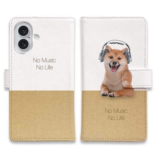 【手帳型】柴犬だってNo Music No Life