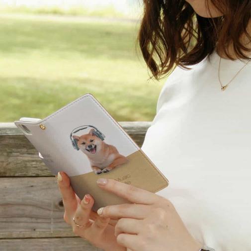 【手帳型】柴犬だってNo Music No Life