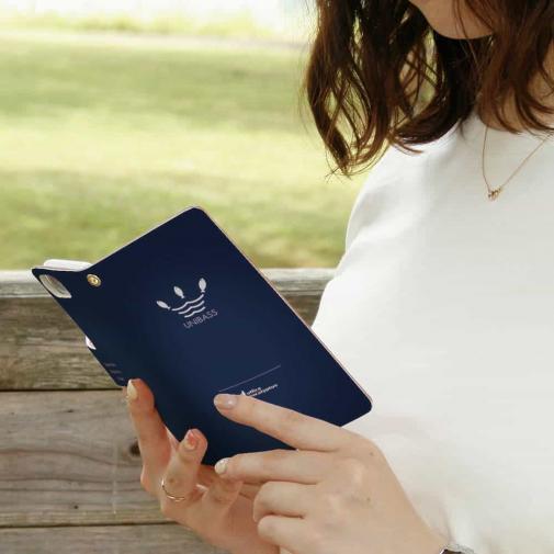 【手帳型】 UNIBASS　ロイヤルブルー