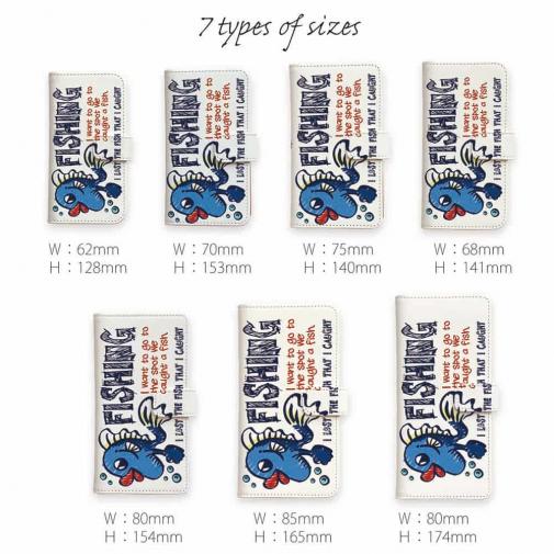 【手帳型】【釣りざんまい】ヘンテコなサカナくん​​​