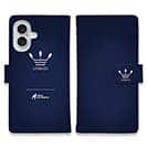 【手帳型】 UNIBASS　ロゴバック　ロイヤルブルー