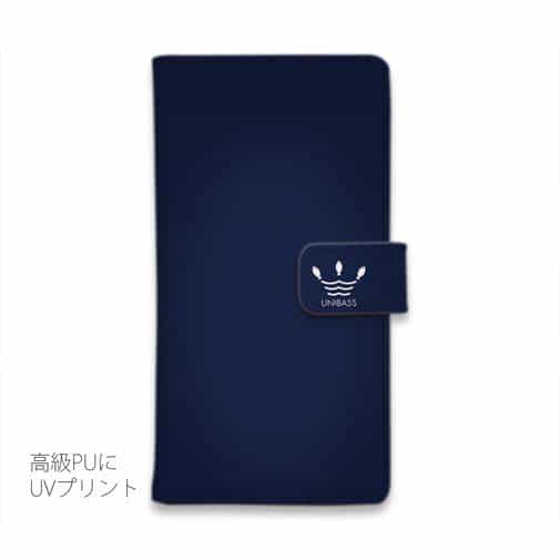 【手帳型】 UNIBASS　ロゴバック　ロイヤルブルー