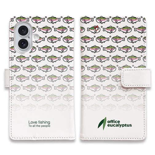 【手帳型】【eucalyptus】グレ鱒　ホワイト