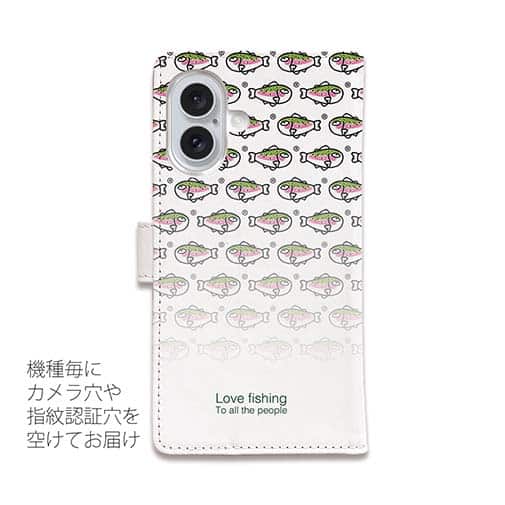 【手帳型】【eucalyptus】グレ鱒　ホワイト