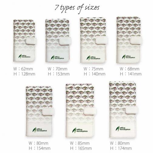 【手帳型】【eucalyptus】グレ鱒　ホワイト