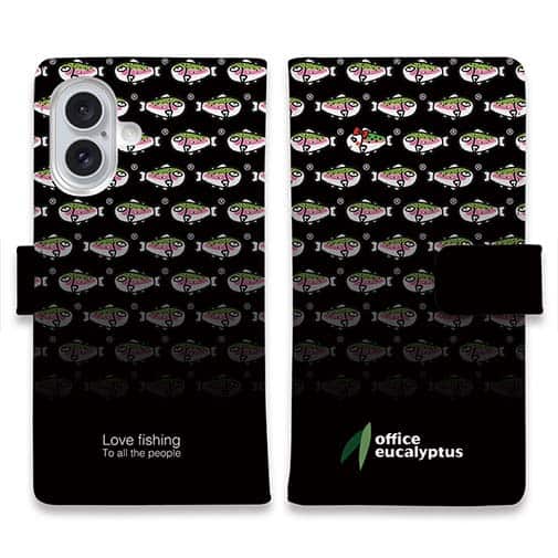 【手帳型】【eucalyptus】グレ鱒　ブラック