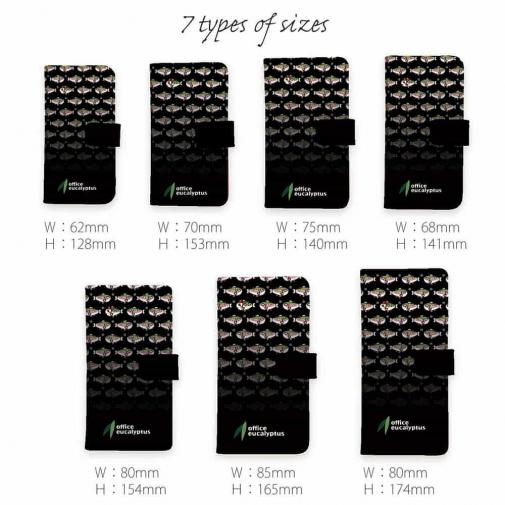 【手帳型】【eucalyptus】グレ鱒　ブラック