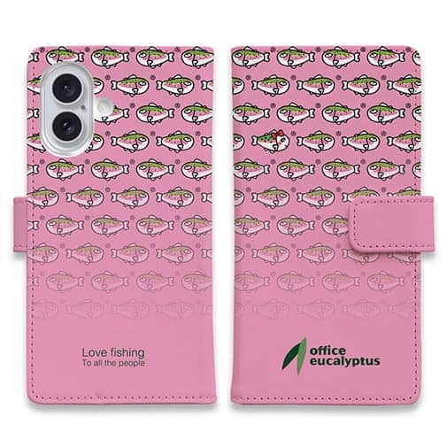 【手帳型】【eucalyptus】グレ鱒　ピンク