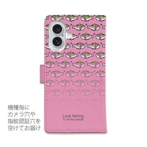 【手帳型】【eucalyptus】グレ鱒　ピンク