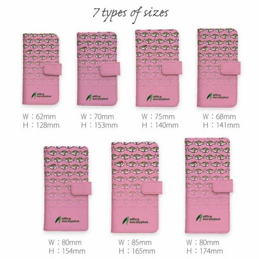 【手帳型】【eucalyptus】グレ鱒　ピンク