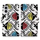 【手帳型】【釣りざんまい】カラフルフィッシュダンス