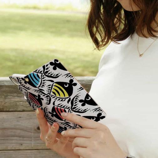 【手帳型】【釣りざんまい】カラフルフィッシュダンス