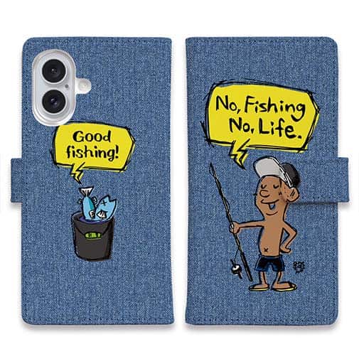 【手帳型】【釣りざんまい】ノーフィッシングノーライフアングラー