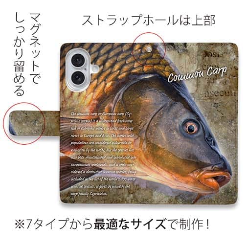 【手帳型】野鯉(カープ)