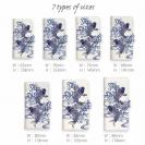 【手帳型】タトゥー風昇り鯉　ブルー&ホワイト