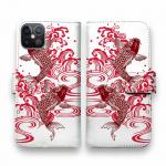 【手帳型】タトゥー風昇り鯉　レッド&ホワイト