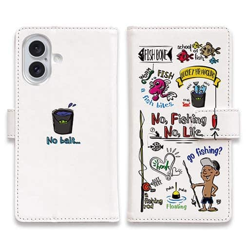 【手帳型】【釣りざんまい】釣りが好きなんです_カラフル