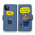 【手帳型】【釣りざんまい】ポッチャリアングラー