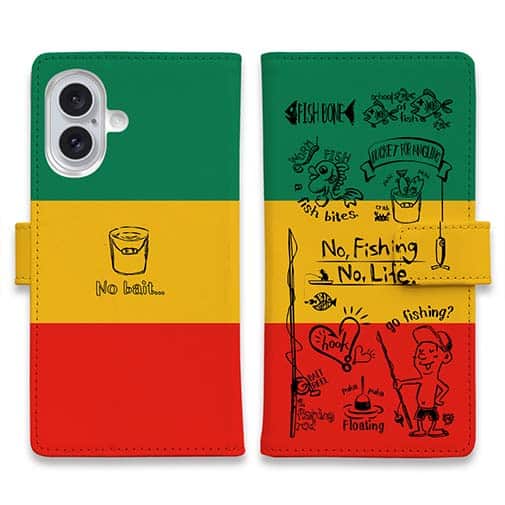 【手帳型】【釣りざんまい】釣りが好きなんです_ラスタカラー