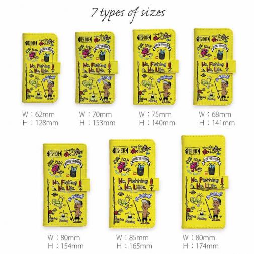 【手帳型】【釣りざんまい】釣りが好きなんです_カラフルイエロー