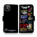 【手帳型】【釣りざんまい】 釣り好きですがなにか?_カラフルブラック