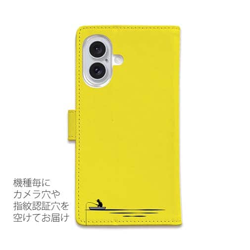 【手帳型】【釣りざんまい】 釣り好きですがなにか?_カラフルイエロー