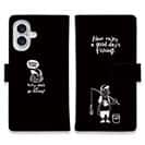 【手帳型】【釣りざんまい】 一日釣りを楽しむアングラー_ブラック