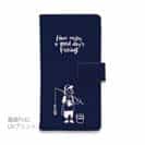 【手帳型】【釣りざんまい】 一日釣りを楽しむアングラー_ネイビー