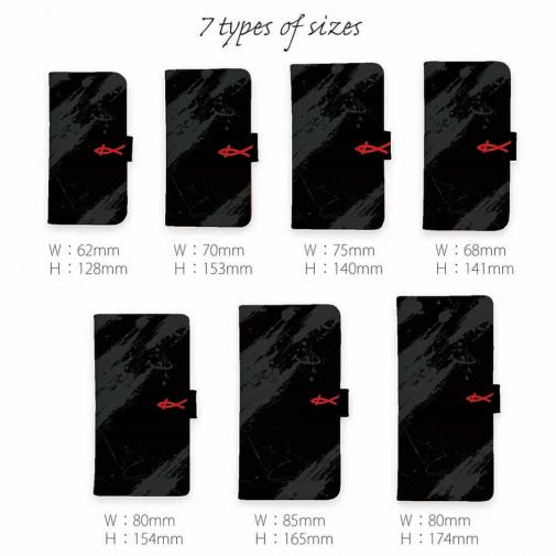 【KIZAKURA】【手帳型】ブラック+シンプルロゴ