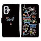 【手帳型】【釣りざんまい】魚釣りに出かけよう!_カラフルブラック