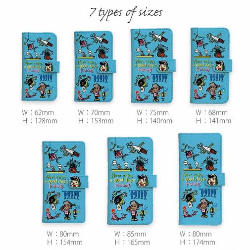 【手帳型】【釣りざんまい】魚釣りに出かけよう!_カラフルスカイブルー