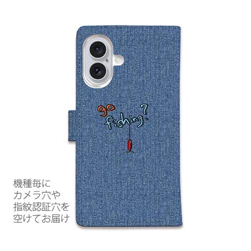 【手帳型】【釣りざんまい】魚釣りに出かけよう!_カラフルデニム風