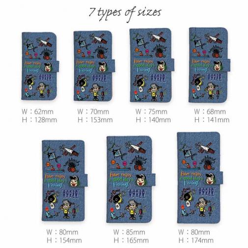 【手帳型】【釣りざんまい】魚釣りに出かけよう!_カラフルデニム風