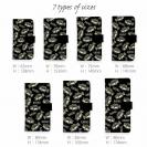 【手帳型】【釣りざんまい】ドット絵のブラックバスがいっぱい_カラフルブラック