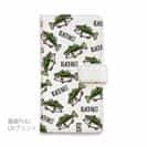 【手帳型】【釣りざんまい】ドット絵のブラックバスがいっぱい_カラフルホワイト