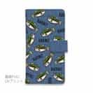 【手帳型】【釣りざんまい】ドット絵のブラックバスがいっぱい_カラフルデニム風