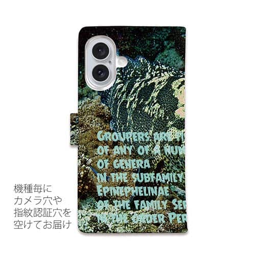 【手帳型】グルーバー・フィッシュ(ハタ類)　アメコミ風