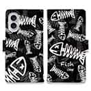 【手帳型】ボーン・フィッシュ　ブラック