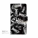 【手帳型】ボーン・フィッシュ　ブラック